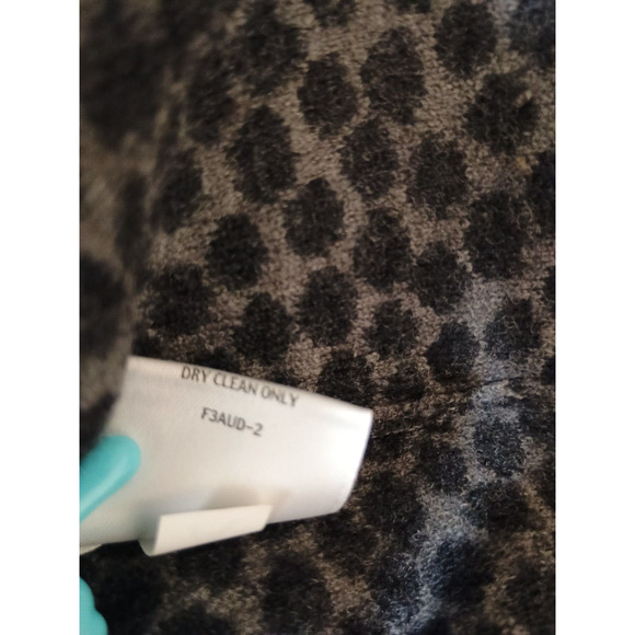 Eileen Fisher Skirt XS Merino Wool Felted Knit Polka Dot Jacquard Pencil Gray - Picture 5 of 5